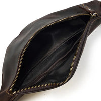 HKM-615507 Retro Genuine Leather Multifunctional Waist Bag for Men - Waterproof Chest Pack in Various Colours