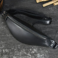 HKM-615507 Retro Genuine Leather Multifunctional Waist Bag for Men - Waterproof Chest Pack in Various Colours
