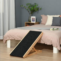 HKM-085907 Height-Adjustable and Foldable Elevated Pet Ramp for Dogs, Cats, and Rabbits, Sturdy Wood Construction