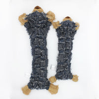 HKM-975123 Teddy Bear Plush Doll Toy for Dogs and Cats, Available in Light Brown, Dark Purple, and Denim Blue, 36x15CM