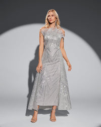 HKM-167635 Elegant Silver Evening Dress for Formal Occasions - Model EZ25018