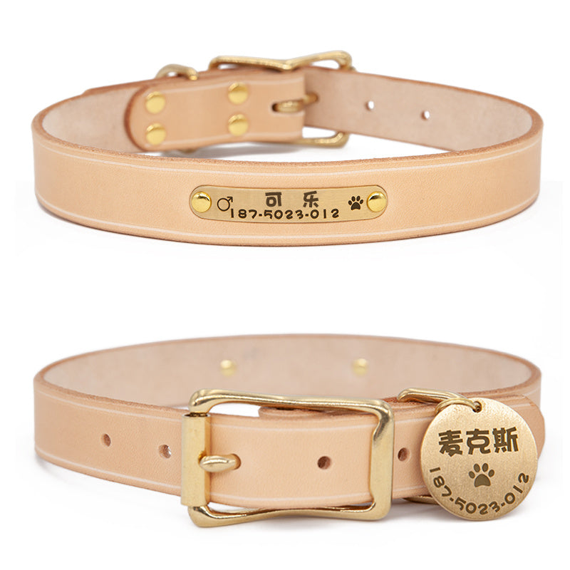HKM-257043 Handmade Leather Dog Tag Holder with Customized Lettering
