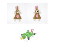 HKM-531027 Corduroy Donkey Shape Plush Chew Toy with Squeaker for Dogs and Puppies