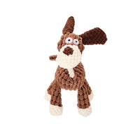 HKM-531027 Corduroy Donkey Shape Plush Chew Toy with Squeaker for Dogs and Puppies