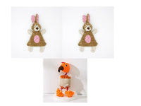 HKM-531027 Corduroy Donkey Shape Plush Chew Toy with Squeaker for Dogs and Puppies