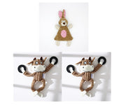 HKM-531027 Corduroy Donkey Shape Plush Chew Toy with Squeaker for Dogs and Puppies