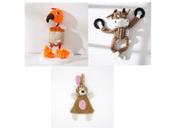 HKM-531027 Corduroy Donkey Shape Plush Chew Toy with Squeaker for Dogs and Puppies