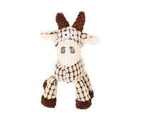 HKM-531027 Corduroy Donkey Shape Plush Chew Toy with Squeaker for Dogs and Puppies