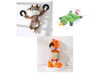 HKM-531027 Corduroy Donkey Shape Plush Chew Toy with Squeaker for Dogs and Puppies