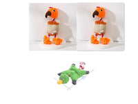 HKM-531027 Corduroy Donkey Shape Plush Chew Toy with Squeaker for Dogs and Puppies