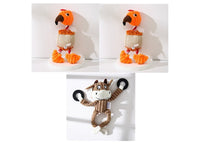 HKM-531027 Corduroy Donkey Shape Plush Chew Toy with Squeaker for Dogs and Puppies