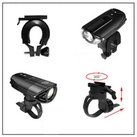 HKM-332435 Black Bicycle LED Night Headlight for Enhanced Visibility