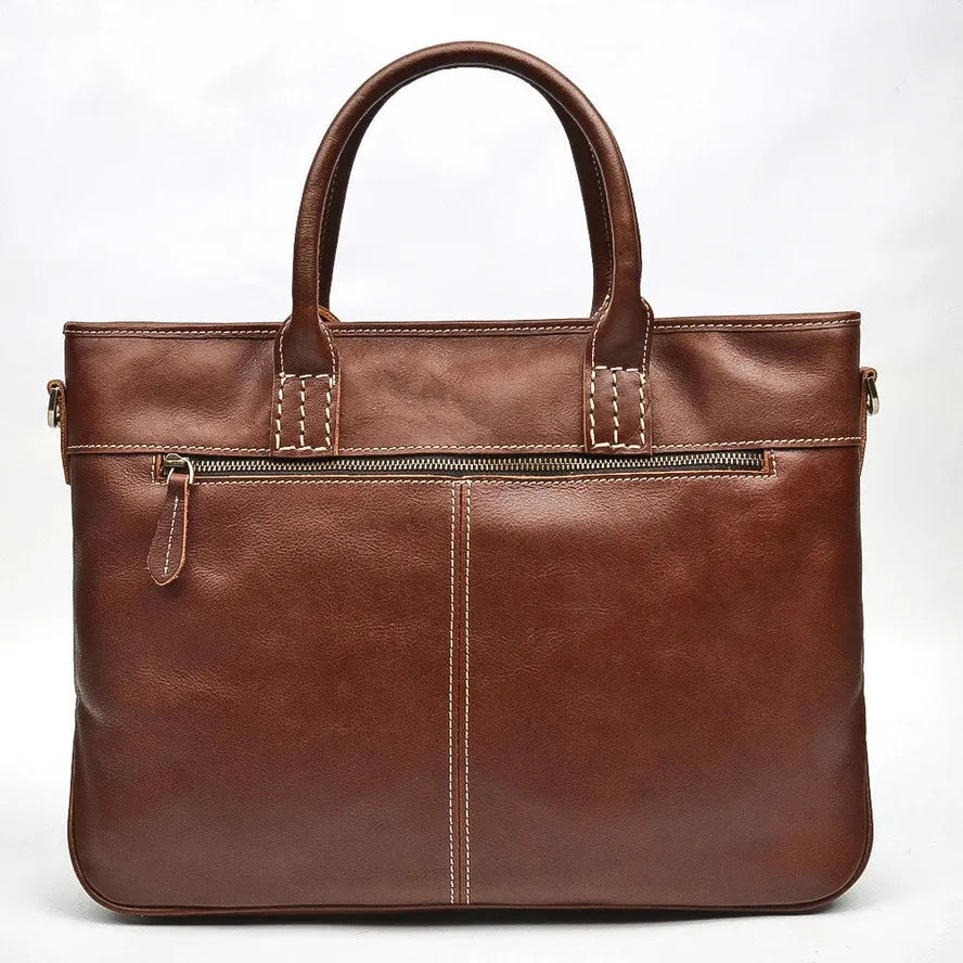 KTX-106067 Luxury Vintage Leather 14 Inch Laptop Bag for Men, Messenger Briefcase Ideal for Business Use
