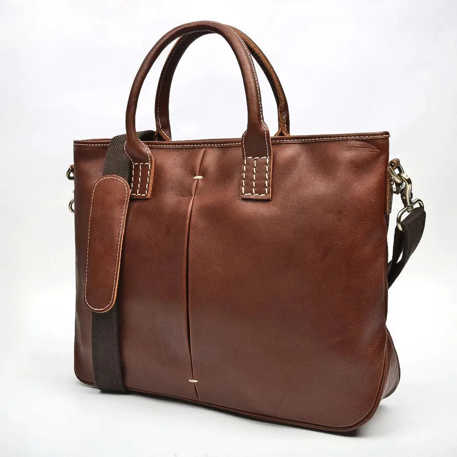KTX-106067 Luxury Vintage Leather 14 Inch Laptop Bag for Men, Messenger Briefcase Ideal for Business Use