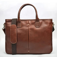 HKM-725715 Luxury Vintage Leather 14 Inch Laptop Bag for Men, Messenger Briefcase Ideal for Business Use
