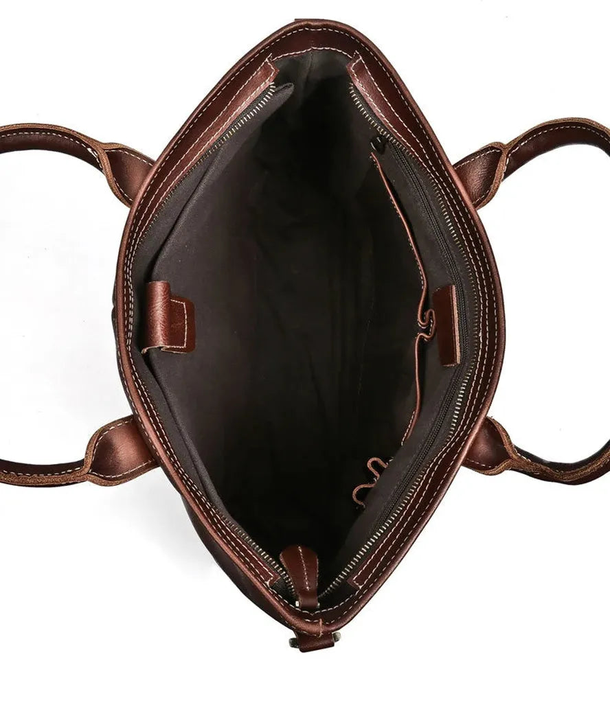 KTX-106067 Luxury Vintage Leather 14 Inch Laptop Bag for Men, Messenger Briefcase Ideal for Business Use