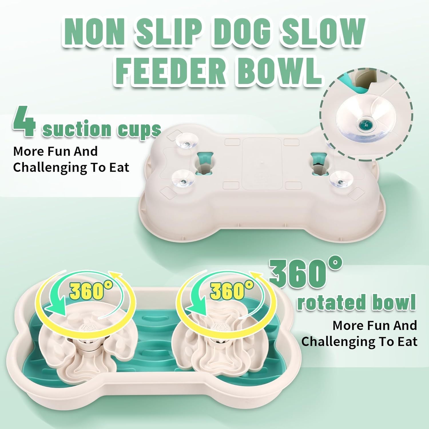 HKM-857875 Anti-Choking Slow Feeder Dog Bowl with Rotating Trays for Healthy Eating Habits - Suitable for Large Breeds