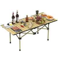 HKM-712979 Portable Folding Camping Table - Lightweight Carbon Steel Roll-up Desk for Outdoor Activities, Picnic, BBQ, and More with Carry Bag