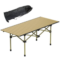 HKM-712979 Portable Folding Camping Table - Lightweight Carbon Steel Roll-up Desk for Outdoor Activities, Picnic, BBQ, and More with Carry Bag