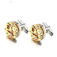 HKM-562579 Elegant Geometry Movement Cufflinks for Men in Copper - Individually Packaged