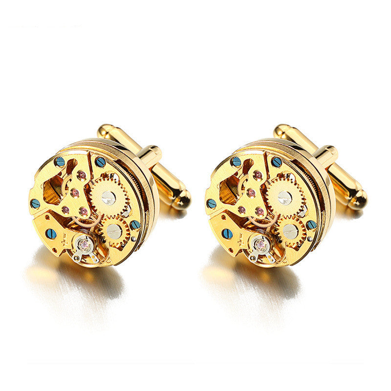 HKM-562579 Elegant Geometry Movement Cufflinks for Men in Copper - Individually Packaged