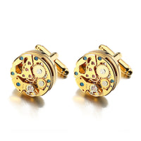 HKM-562579 Elegant Geometry Movement Cufflinks for Men in Copper - Individually Packaged