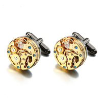 HKM-562579 Elegant Geometry Movement Cufflinks for Men in Copper - Individually Packaged