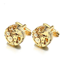 HKM-562579 Elegant Geometry Movement Cufflinks for Men in Copper - Individually Packaged