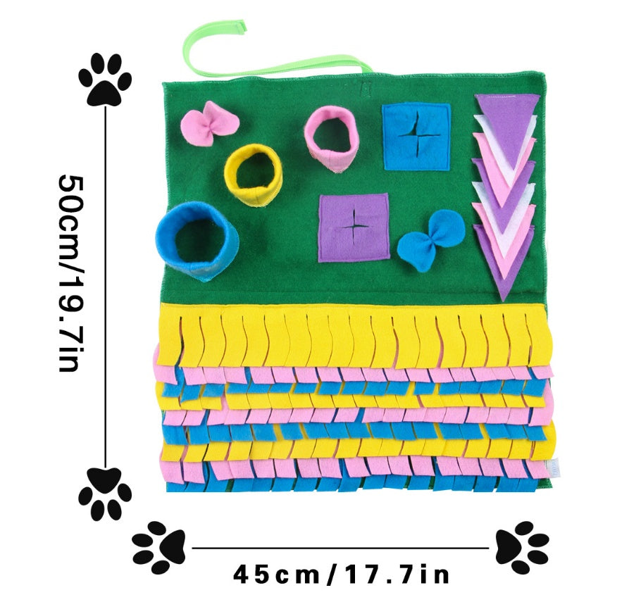 JMT-224330 Pet Training Sniffing Mat with Detachable Design for Dogs - Soft, Colorful Activity Pad for Stress Relief and Learning