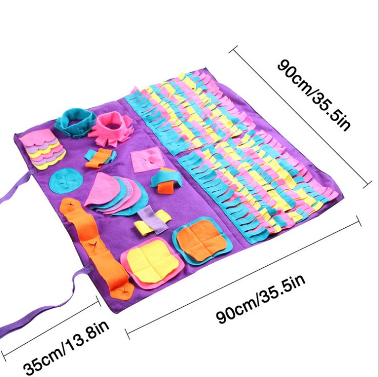 JMT-224330 Pet Training Sniffing Mat with Detachable Design for Dogs - Soft, Colorful Activity Pad for Stress Relief and Learning