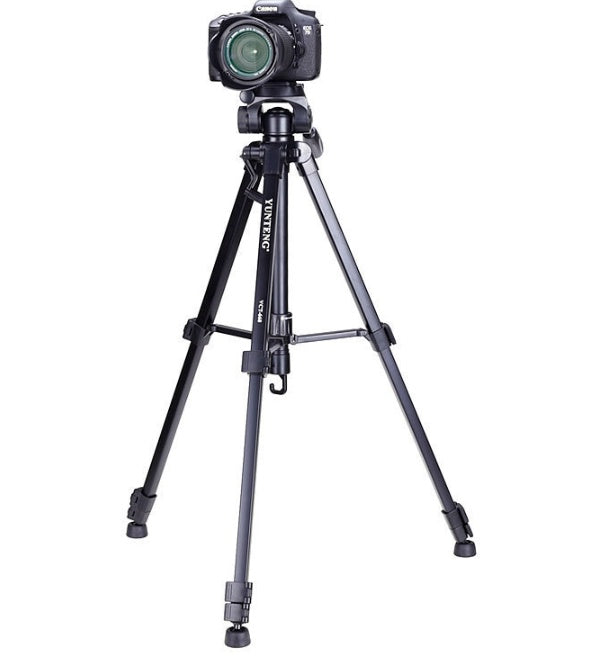 KTX-003475 Yunteng 668 SLR Tripod Camera Stand with 3D Pan Tilt - Black, Maximum Height 150cm