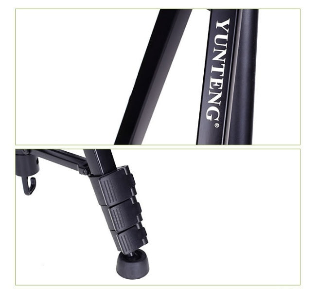 KTX-003475 Yunteng 668 SLR Tripod Camera Stand with 3D Pan Tilt - Black, Maximum Height 150cm