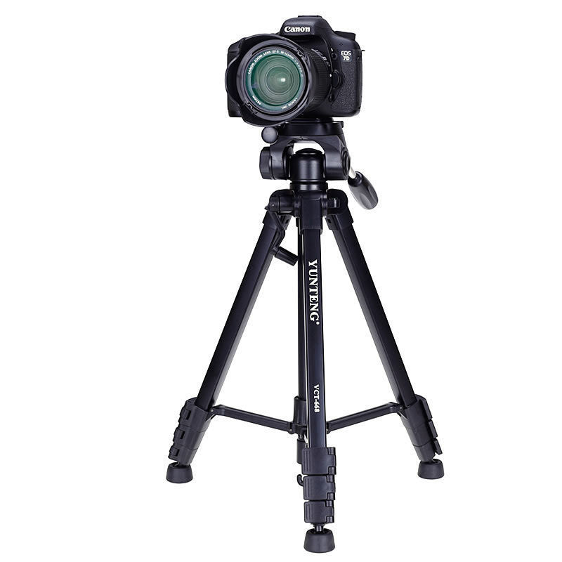 KTX-003475 Yunteng 668 SLR Tripod Camera Stand with 3D Pan Tilt - Black, Maximum Height 150cm