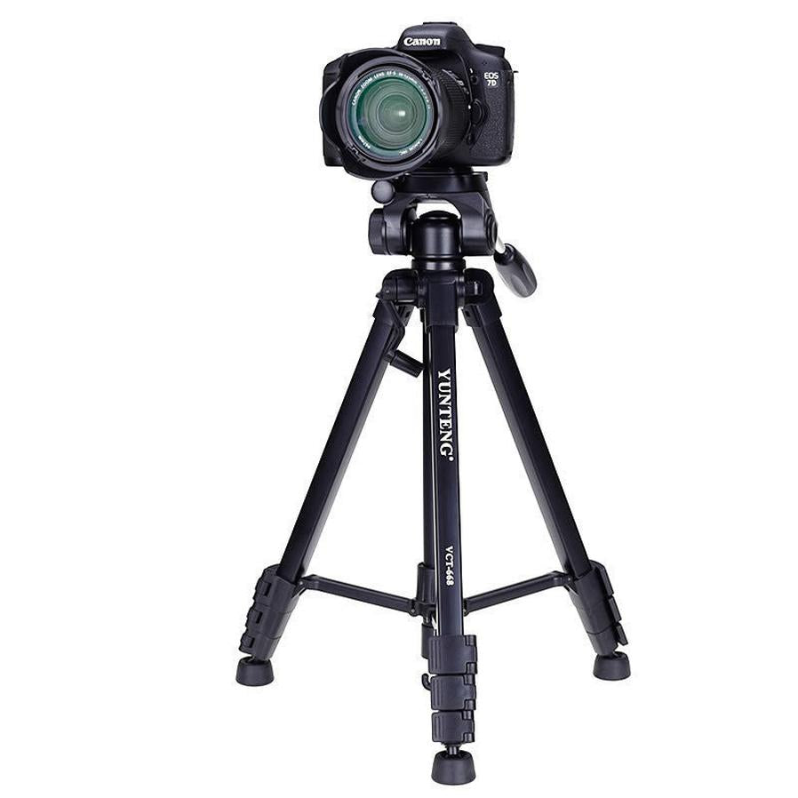 KTX-003475 Yunteng 668 SLR Tripod Camera Stand with 3D Pan Tilt - Black, Maximum Height 150cm
