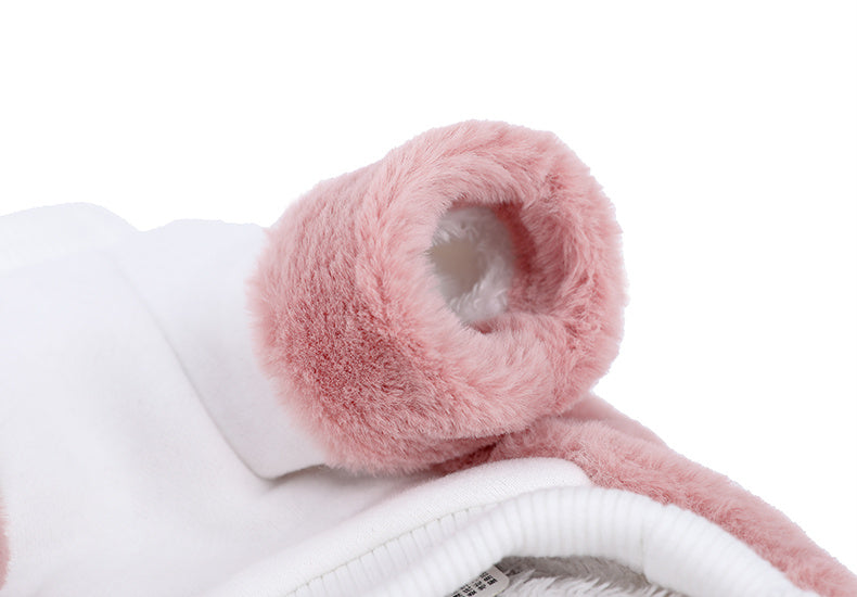 HKM-096531 Cozy Pink Double-Sided Velvet Winter Clothes for Small Dogs