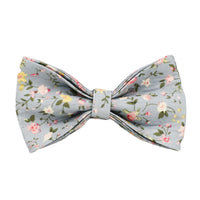 HKM-382675 Blue Floral Polyester Cotton Dog Collar and Leash Set with Accessories for Pets