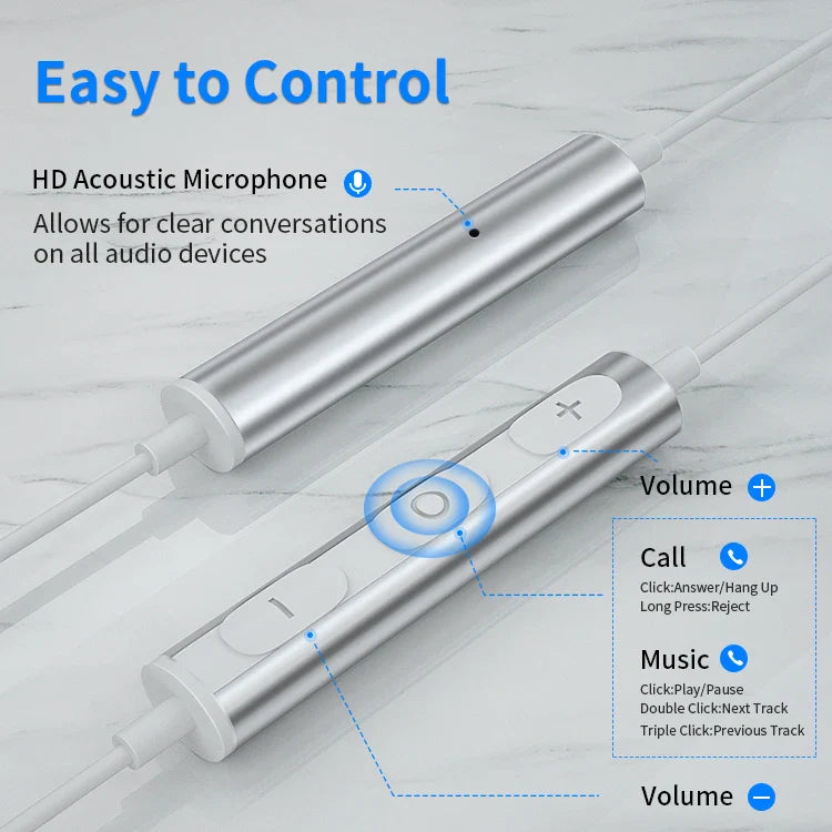 KTX-518483 Wired In-Ear Headphones with Microphone and Control for Mobile Devices