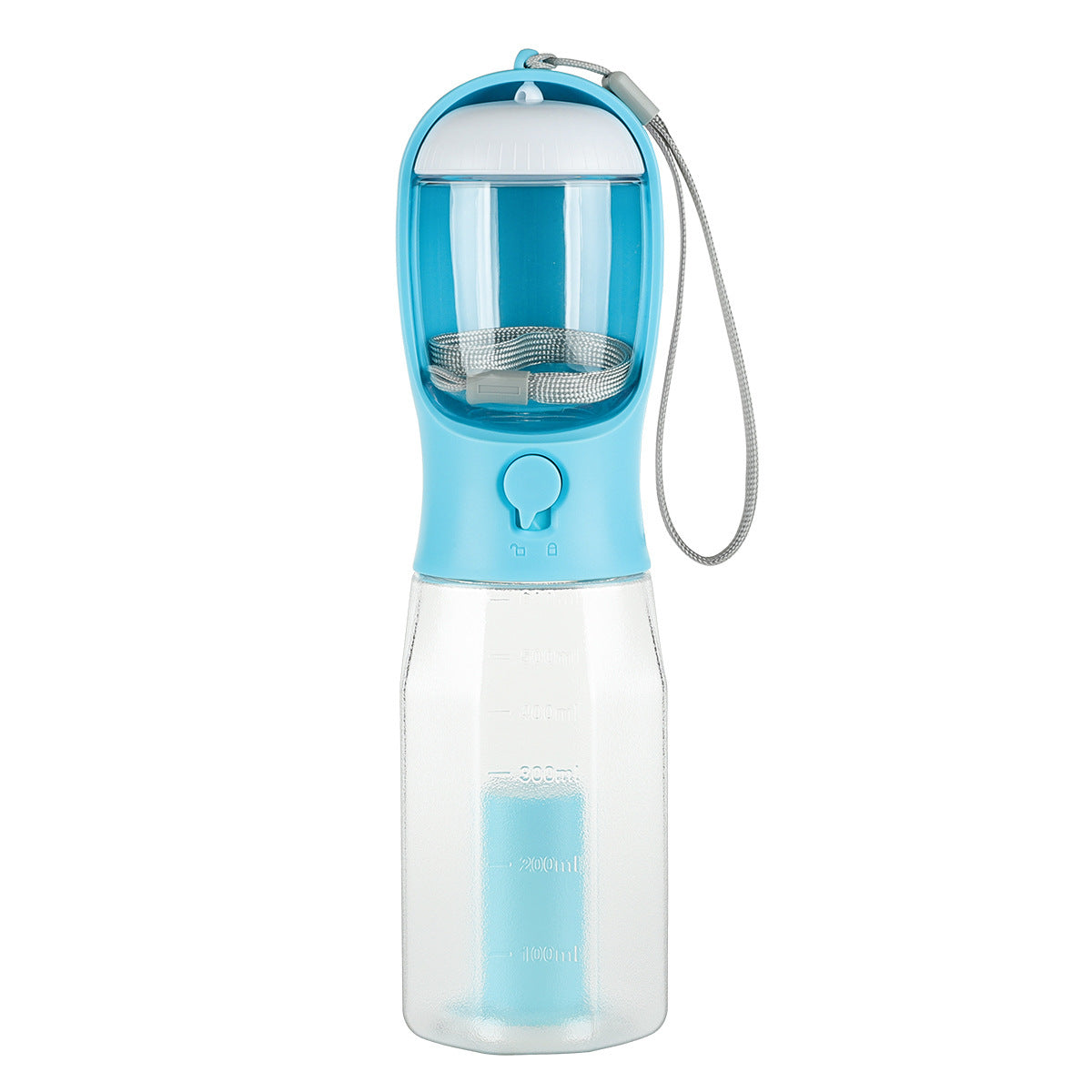 HKM-358099 3-in-1 Portable Pet Water Bottle and Food Feeder with Leak-proof Design and Poop Bag Dispenser