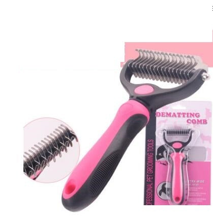 HKM-295763 Stainless Steel Rake Comb with Round Edges for Dogs and Cats - Large and Small Sizes Available