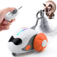 HKM-707219 Rechargeable Interactive Cat Toy with Joystick Remote Control for Indoor Cats – Automatic Moving Fun for All Breeds