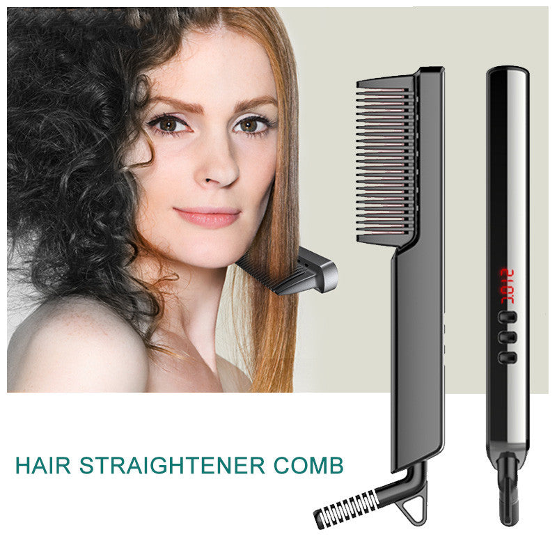 HKM-500947 LED Display Anion Hair Straightening Comb for Wet & Dry Hair with Adjustable Temperature