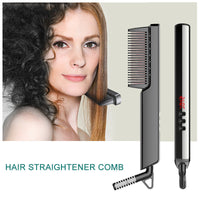 HKM-500947 LED Display Anion Hair Straightening Comb for Wet & Dry Hair with Adjustable Temperature