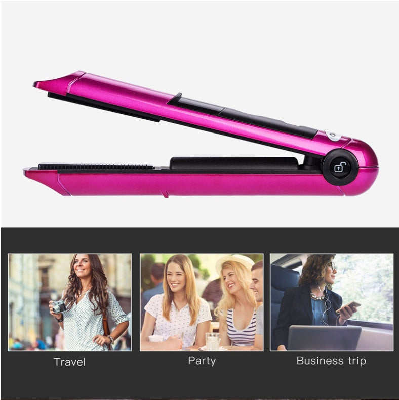 HKM-434259 Portable Wireless Hair Straightener with USB Charging and Temperature Control