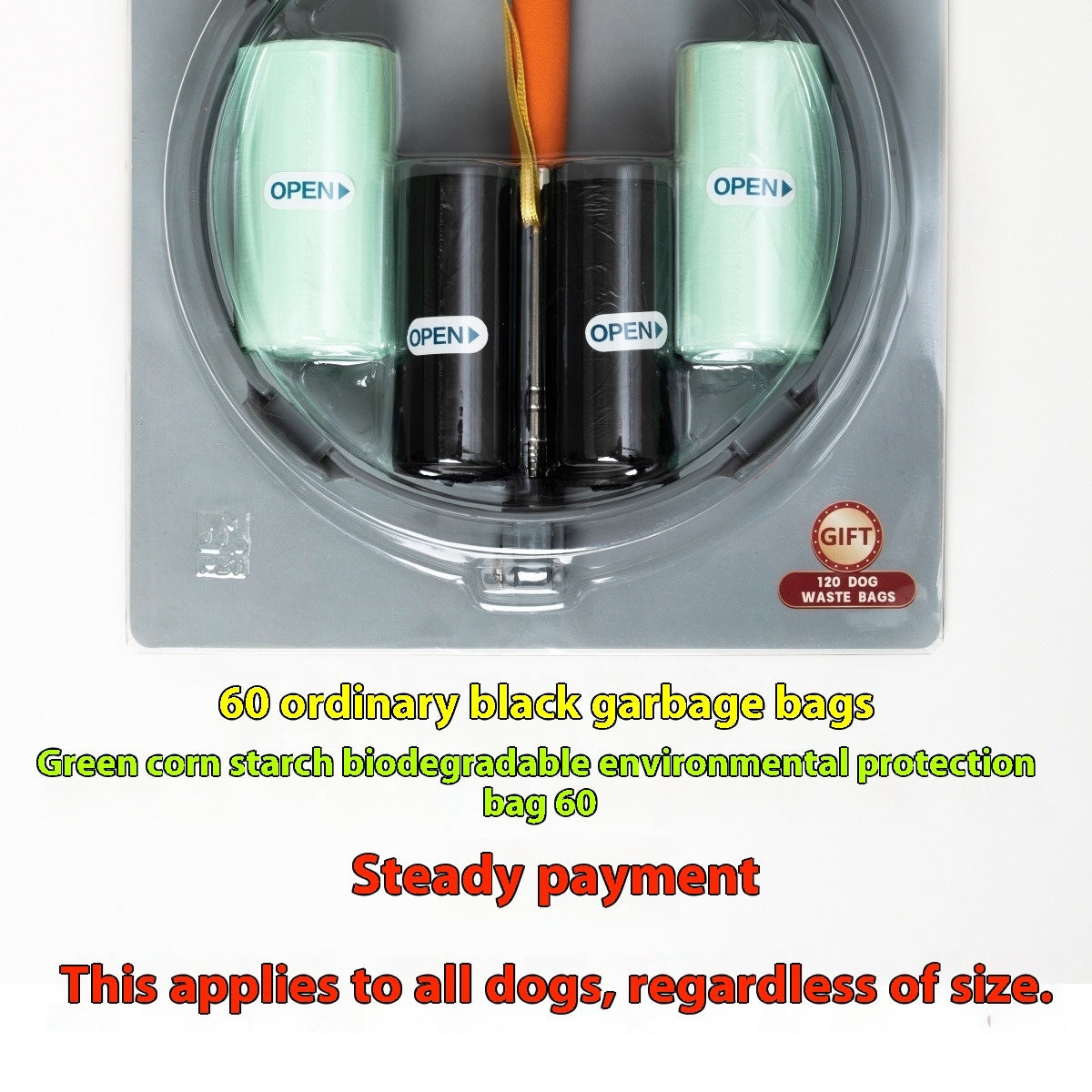 HKM-817747 Dog Pooper Scooper ¨C Second Generation Bedpan with Free Eco-Friendly Bags and Dog Leash