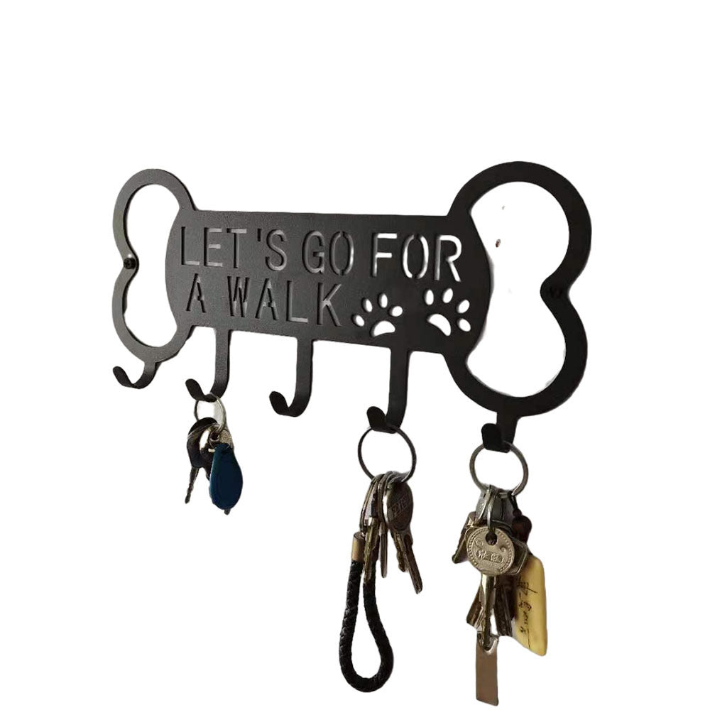 HKM-756627 Perforated Iron Coat Hook with Multiple Rows for Pet Apparel and Accessory Storage