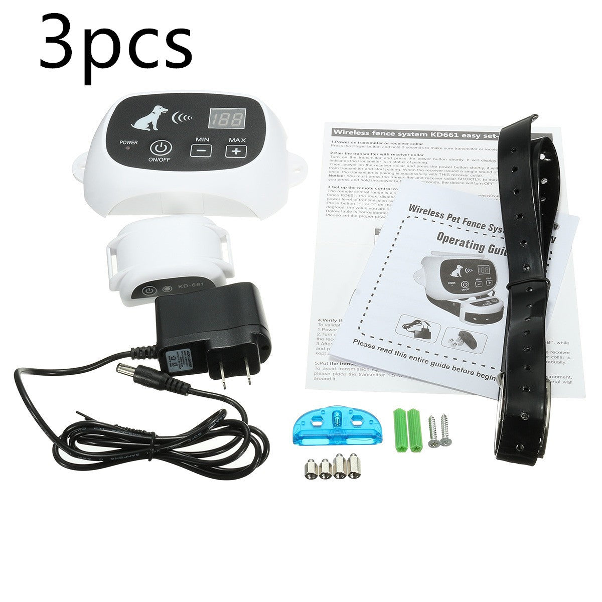 HKM-361939 Wireless Dog Containment Fence System - Portable Electronic Safety Barrier for Dogs Up to 500 Meters