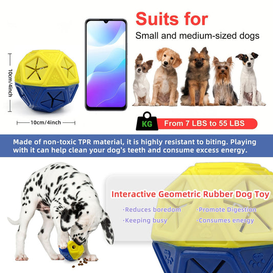 HKM-933459 Interactive Bite-Resistant Food Dispensing Ball for Dogs and Pets - Hollow Puzzle Toy for Indoor and Outdoor Use