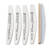 HKM-382291 Gray Half-Moon Nail File - Washable Non-Shedding Sanding Tool for Nail Care