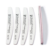 HKM-382291 Gray Half-Moon Nail File - Washable Non-Shedding Sanding Tool for Nail Care