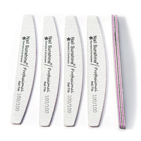HKM-382291 Gray Half-Moon Nail File - Washable Non-Shedding Sanding Tool for Nail Care